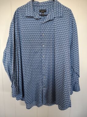 Alfani Blue Geometric Men's Button-Up Shirt